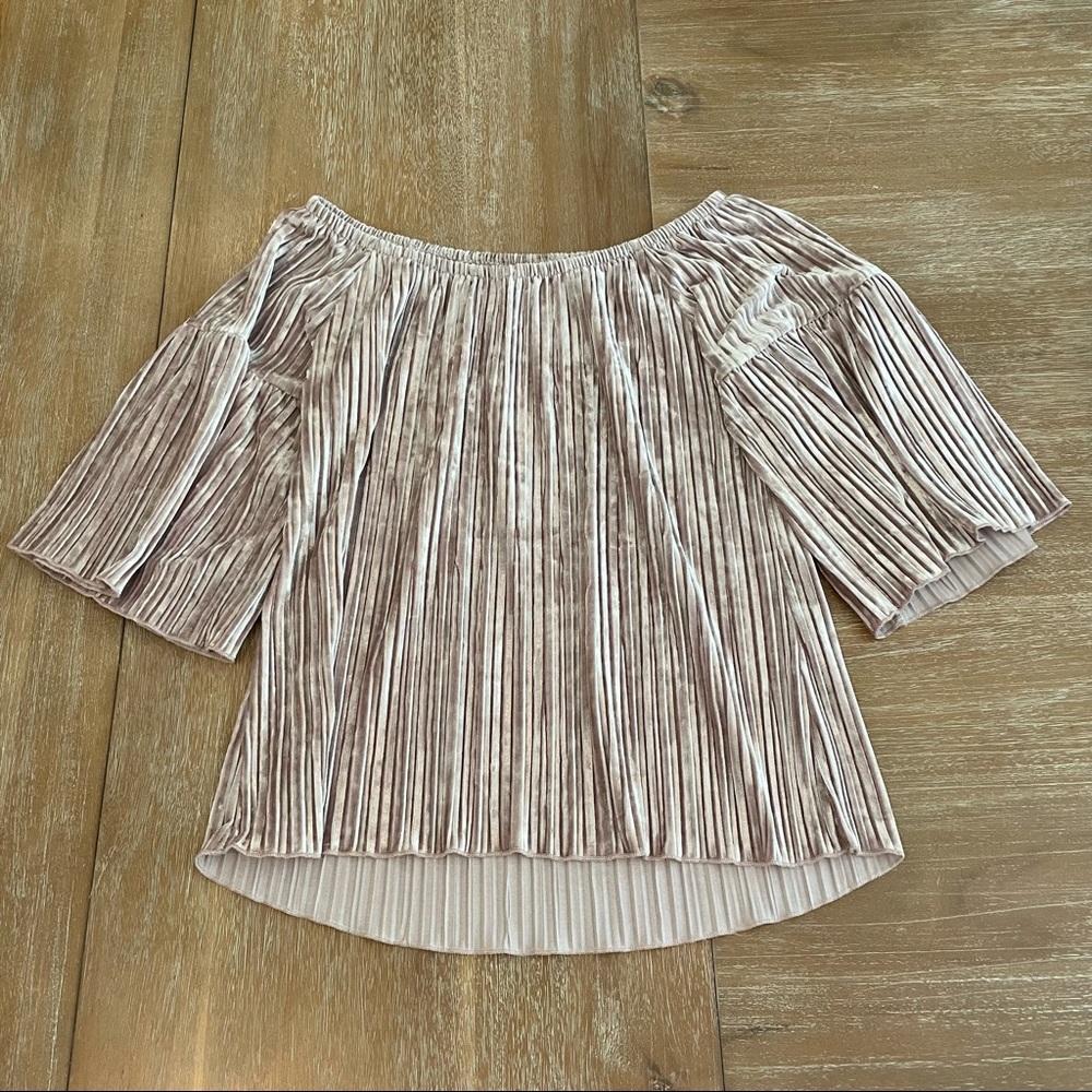 Christian Caliendo Velvet Off Shoulder Top
